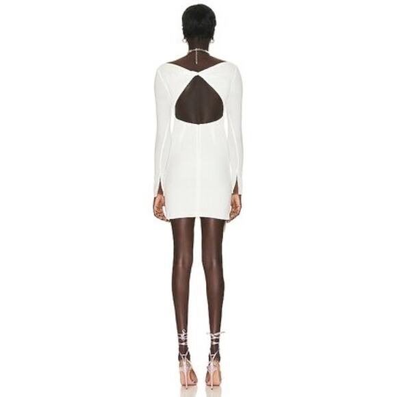 BLUMARINE Back Cut Out Mini Dress in black natural ivory IT 42 ( US 6) - Picture 3 of 14